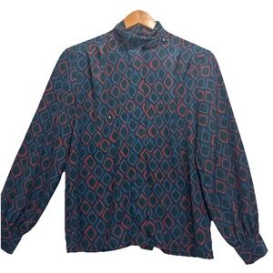 VTG Pendleton Dress Shirt Women's‎ Sz 10 Medallion Print Made in USA Petite